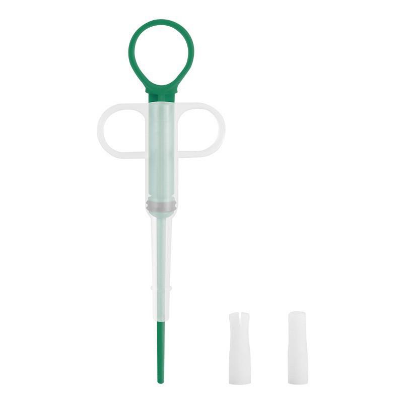 

Pet Medicine Feeder: Universal Syringe Design, Anti-Choking & Anti-Bite for Cats and Dogs, Dual-Use for Dry and Wet Medications. Green (comes with two feeding nipples)