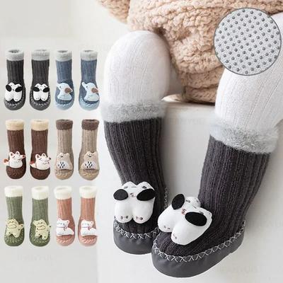 Winter Newborn Stocking Baby Thick Warm Anti Slip Cartoon Kid Walking Socks Spring Autumn Soft Soled Indoor Children Floor Shoes