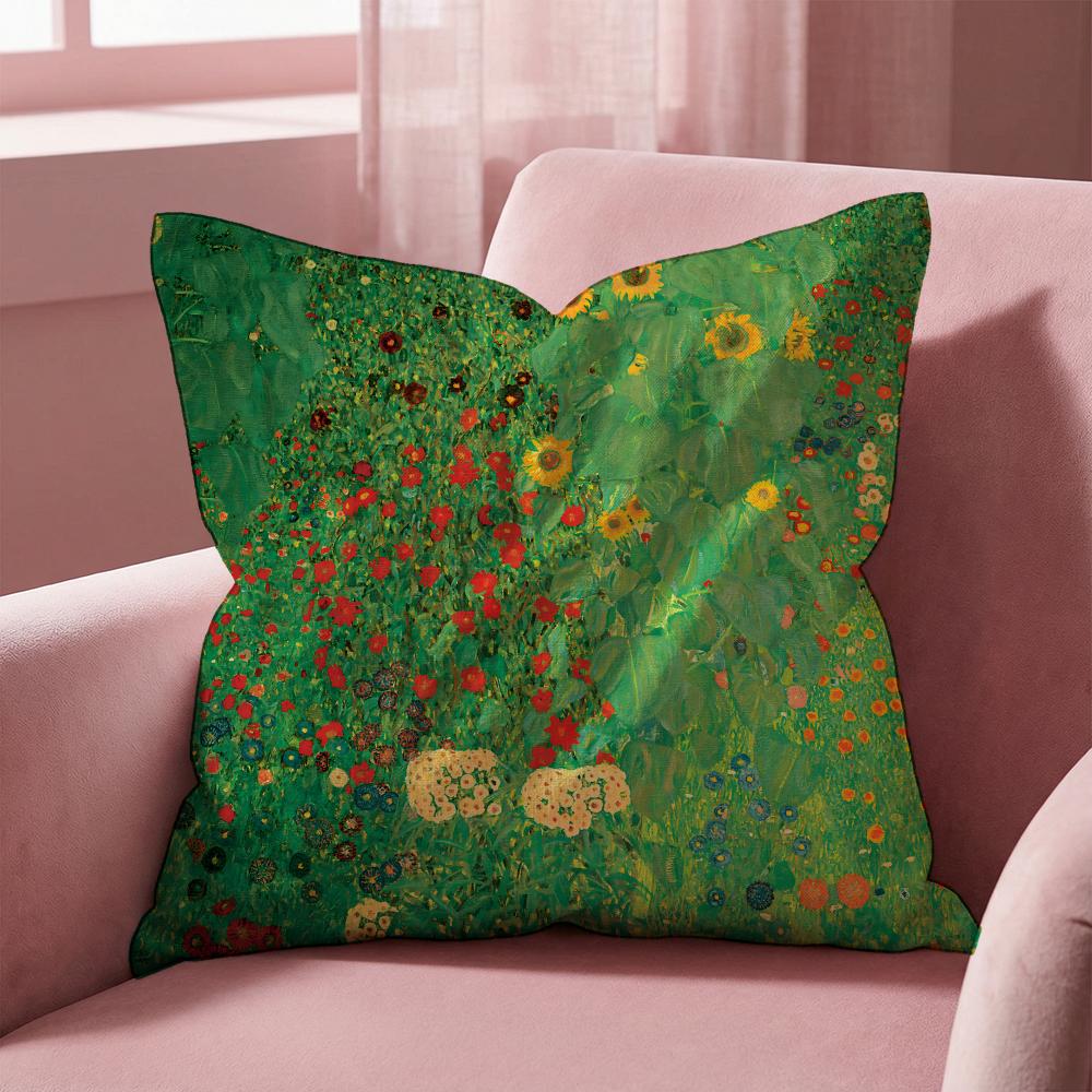 G-Gustav K-Klimt Oil Painting Cushion Cover Multi-Scene Pillow Cover for Home & Car - Reversible, Soft & Durable for Daily Use