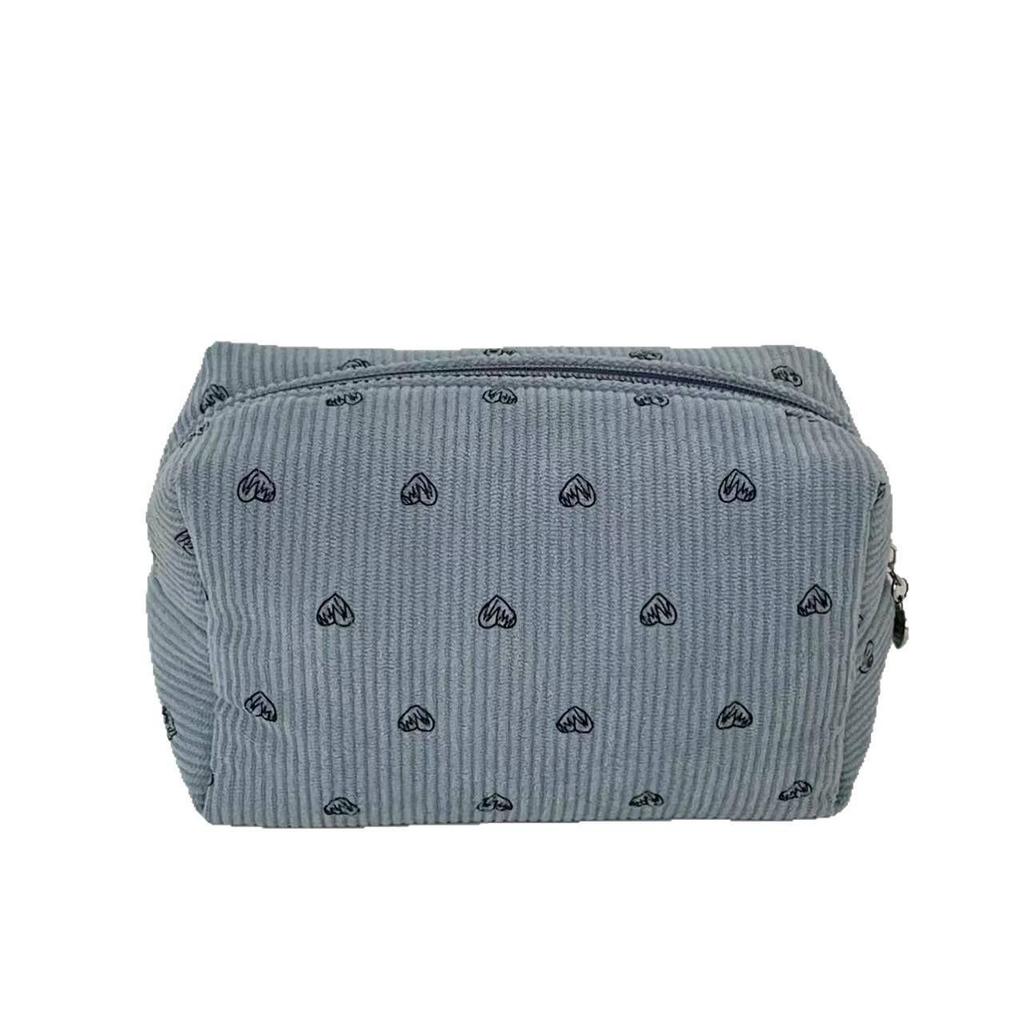 Peach Heart Corduroy Women's Large Capacity High-End Makeup Storage Bag