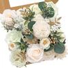 Artificial Flower Combination Box Set, Pink Silk Artificial Rose Bride Bouquet for Outgoing/Indoor DIY Center Piece Flowers for