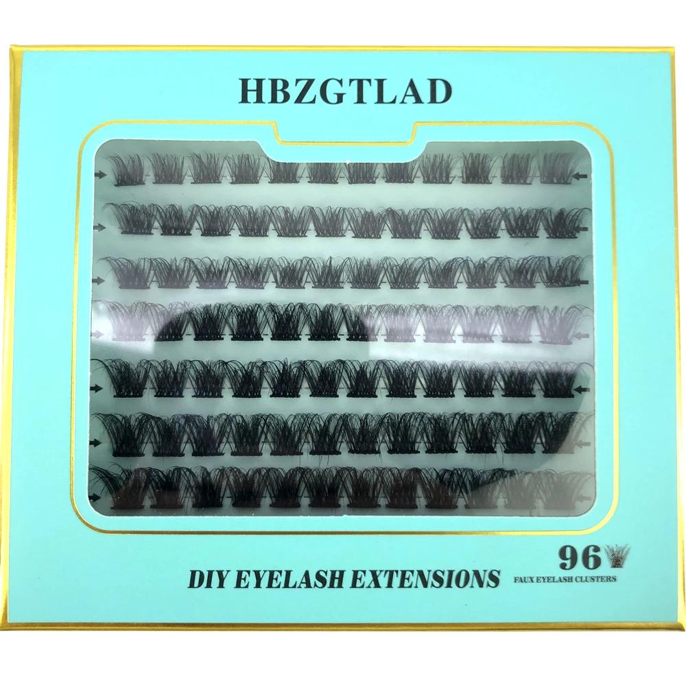 Xiaomi HBZGTLAD Nuovi all'ingrosso Segmenti di Nastro Morbido Ciglia a Ciuffi Falsi Fai da Te Cluster Individuali Estensioni Ciglia Faux 3D Mink eyslas