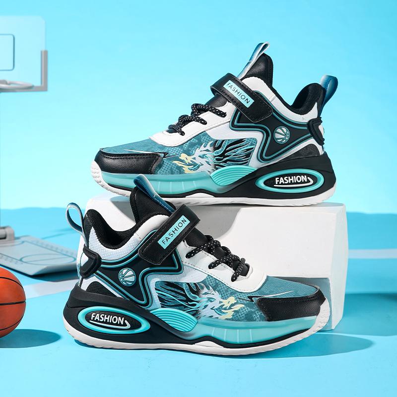 Children's Shoes Little Boys Basketball Shoes 2025 New Four-season Wear-resistant and Non-slip Sports Shoes Boys' Actual Combat Sneakers