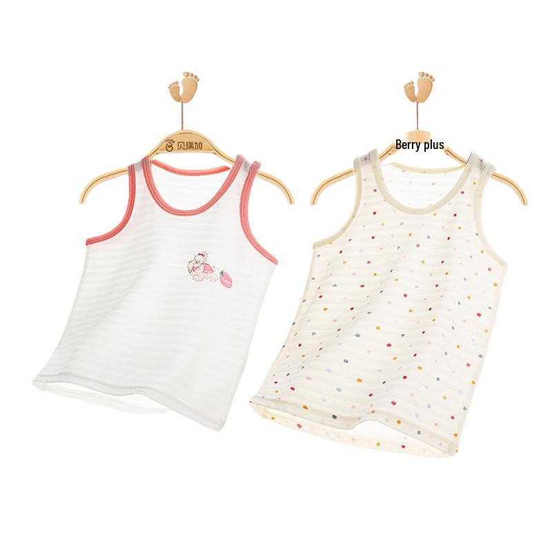 Babyprints Girls' Pure Cotton Sleeveless Tank Top (2-Pack)
