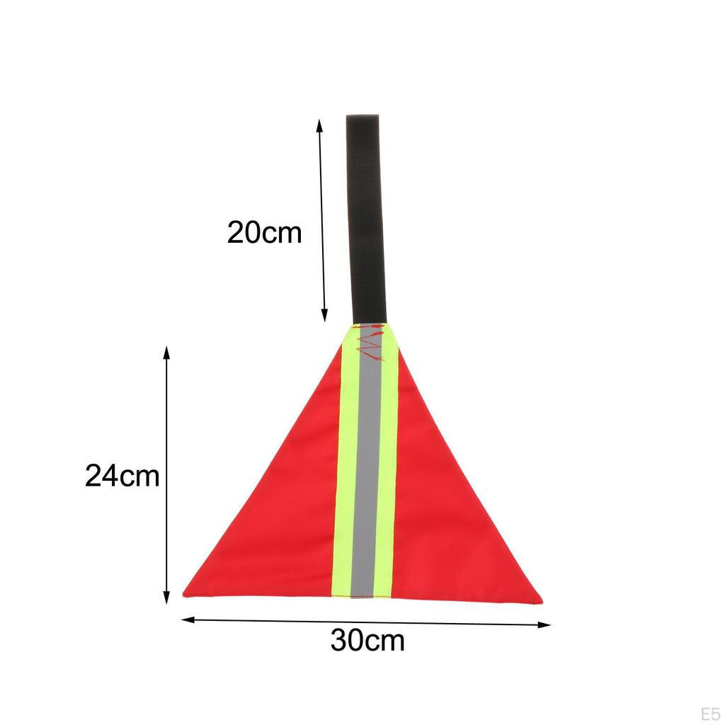 Kayak Safe Travel Flag Trailer Flag, Portable with Webbing Warning Reflective Strip