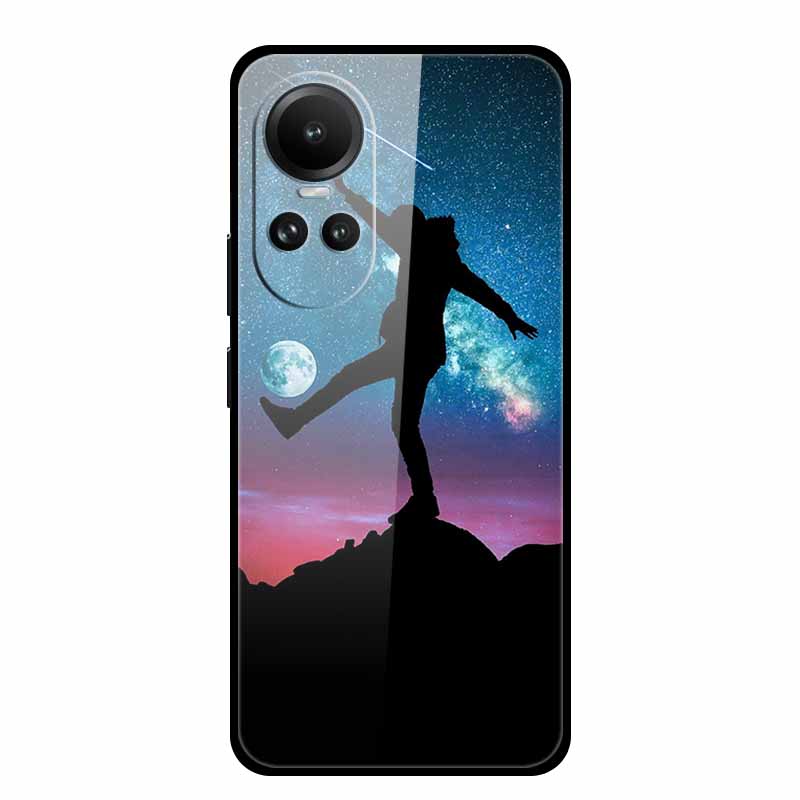 Tempered Glass Case For Oppo Reno10 Pro Cover Reno 10 5G Fashion Hard Back Cover for Oppo Reno 10 Pro 5G Reno105G Case Lion Capa