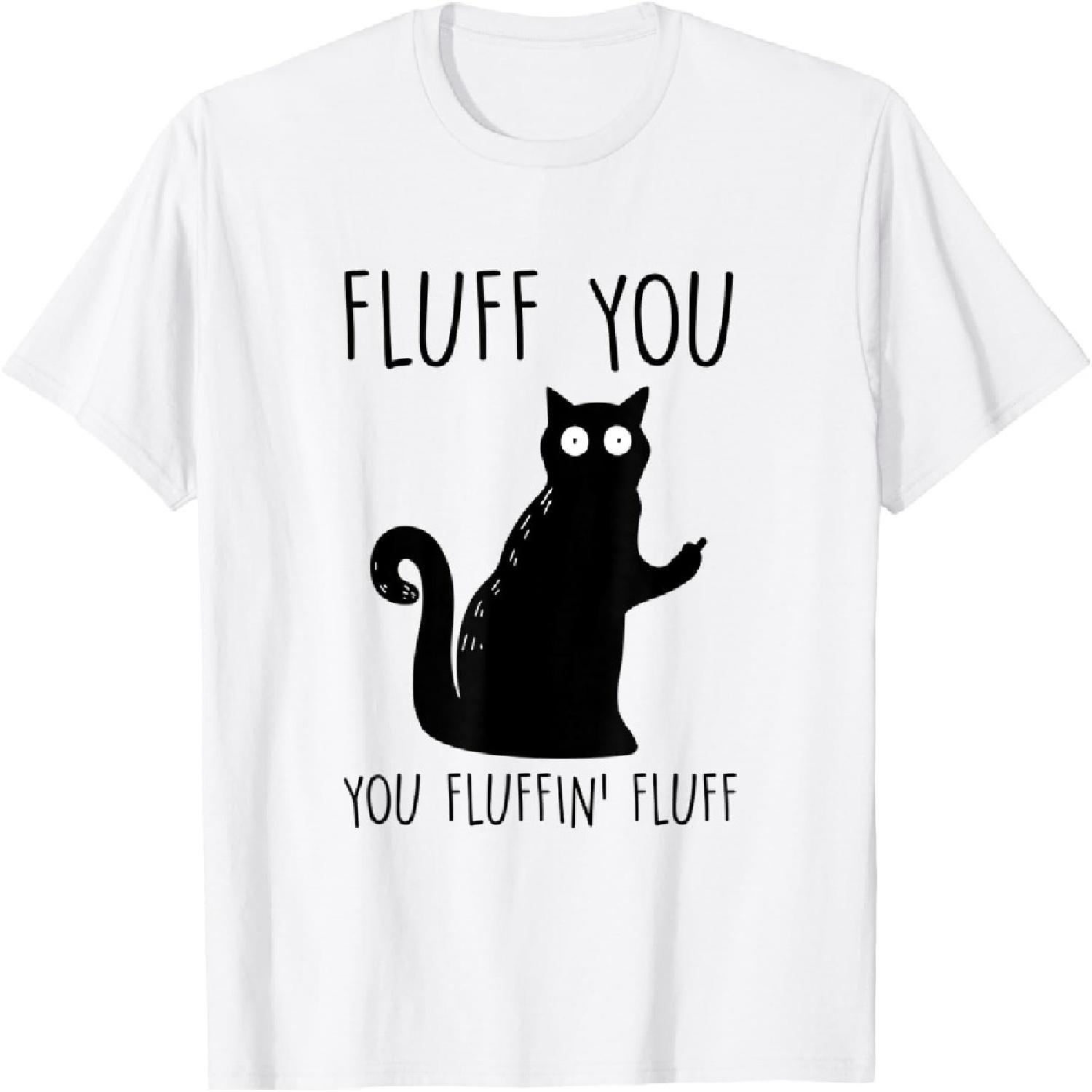 

Fluff You Cat Middle Finger T-Shirt(1) XXXXXL білий