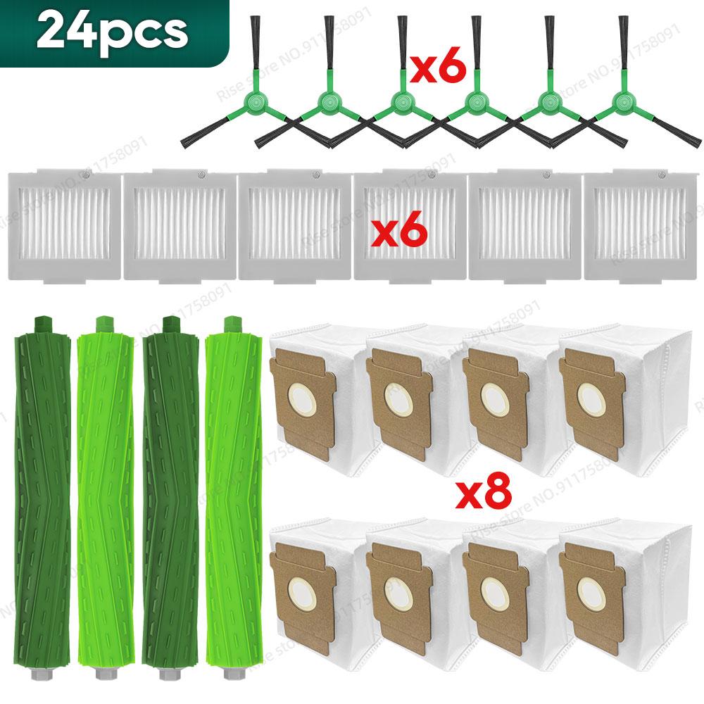 Compatible for iRobot Roomba Max 705 Vac / Roomba Plus 504 Vac Spare Parts Main Brush Filter Dust Bag Accessories