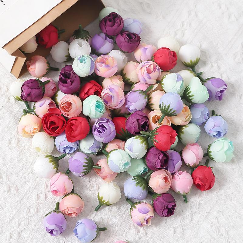 10/20/50Pcs 3.5cm Rose Artificial Flowers Head Silk Fake Flower for Home Decor Party Wedding Decoration DIY Wreath Accessory