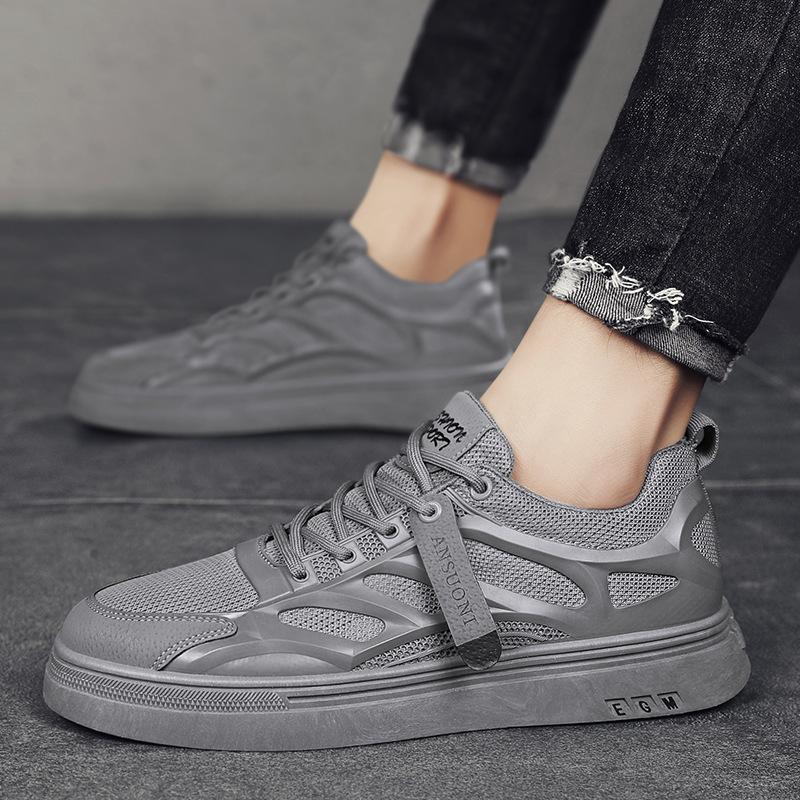 

Autumn new men s off-board shoes solid color dirt-resistant breathable work shoes soft-soled thick-soled labor insurance shoes 44 сірий колір