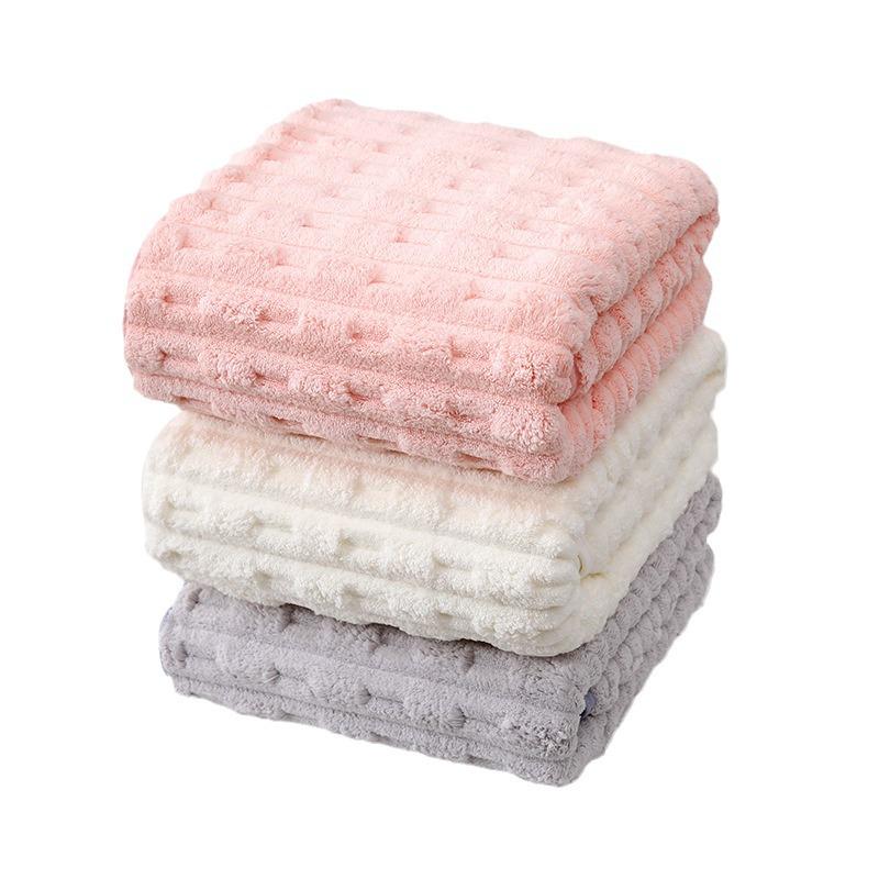 New Bamboo Fiber Extra-Large Thick Coral Fleece Bath Towel - Soft Couple's Style