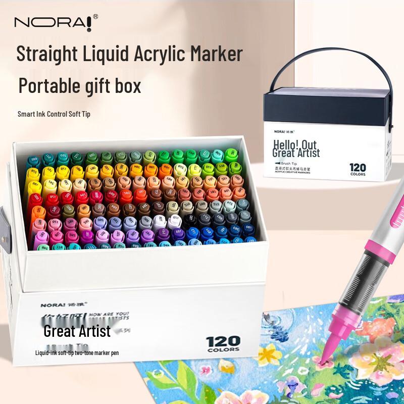 Nuoya Washable Soft-Tip Acrylic Marker Pen Set