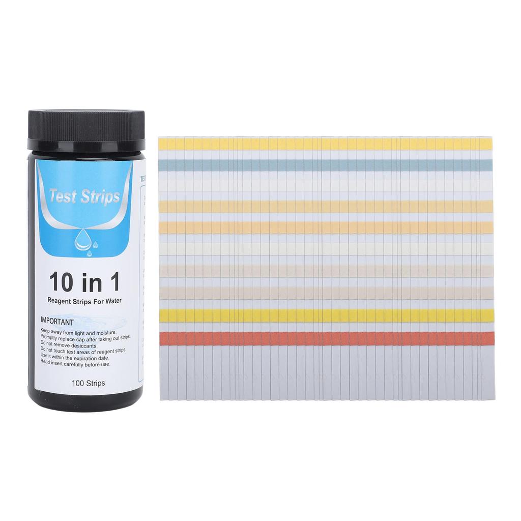 100pcs 10 In 1 Pool Test Strips Professional Quick and Accurate Water Test Strips for Swimming Pool