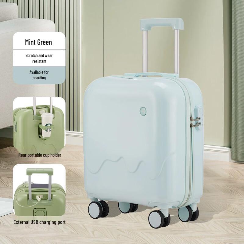 PalmTalk Bear Portable Rolling Carry-On Luggage with USB Charging