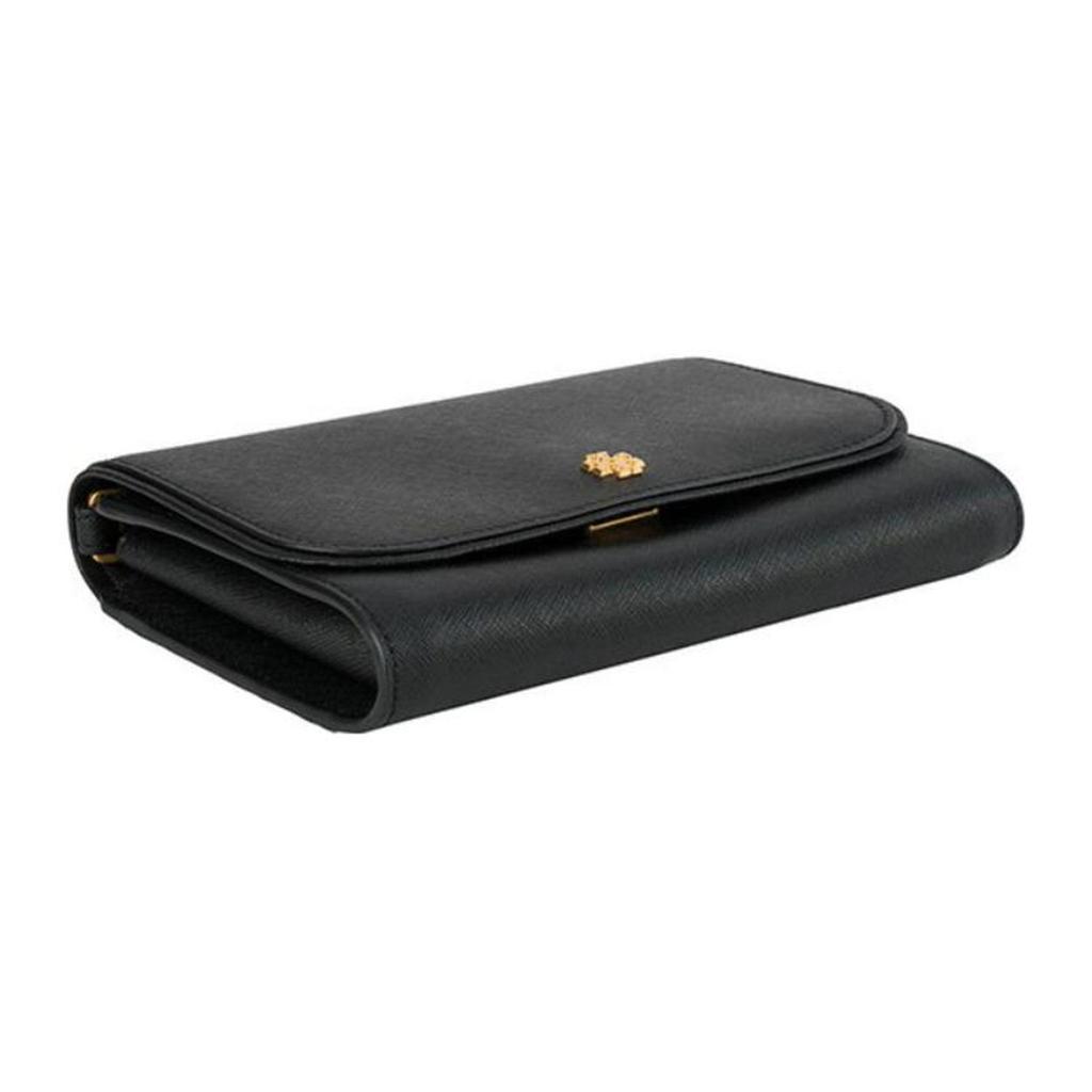 Tory Burch Emerson Metal Logo Chain Shoulder Strap Small Leather And Leather Crossbody Bag Women crossbody bag Black 136093-001