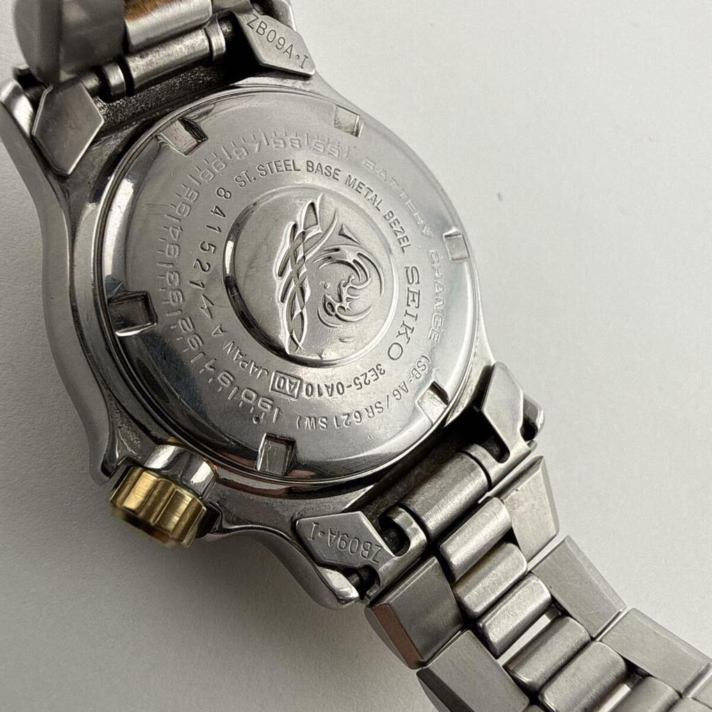 Used SEIKO 3E25-0A10 Seiko SCUBA Men's Boys' Ladies' Watch Quartz Working Condition Battery Replaced [K444]