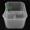 Small Plastic Open Fish Tank with Basking Platform for Turtle Reptile(White)
