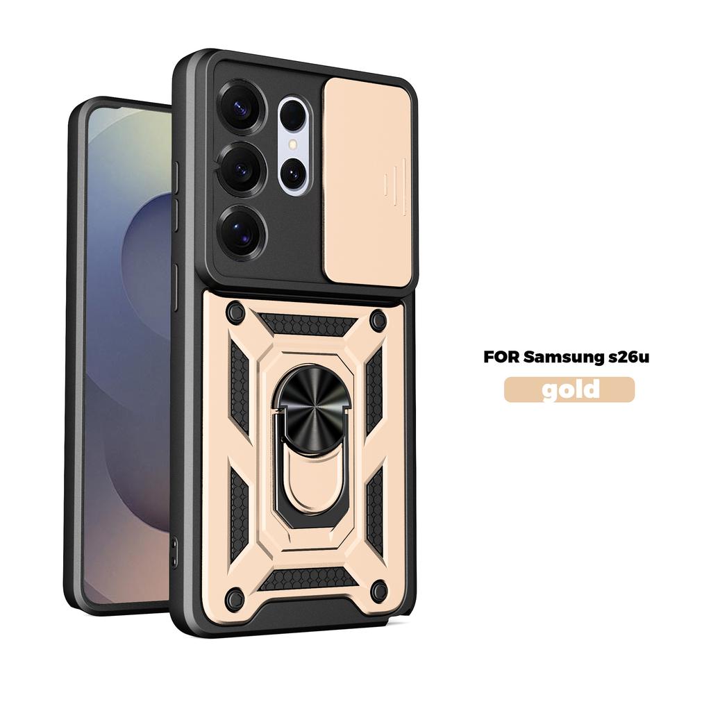 For Samsung Galaxy S26 Ultra Case Galaxy S26 Plus S26 S26+ Magnetic Ring Holder Armor Phone Case Slide Camera Protect Back Cover