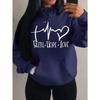 Faith Hope Love Letter Graphic Women Hoody Street Casual Loose Hoodies Autumn Fleece Pullover O-Neck Clothing Female