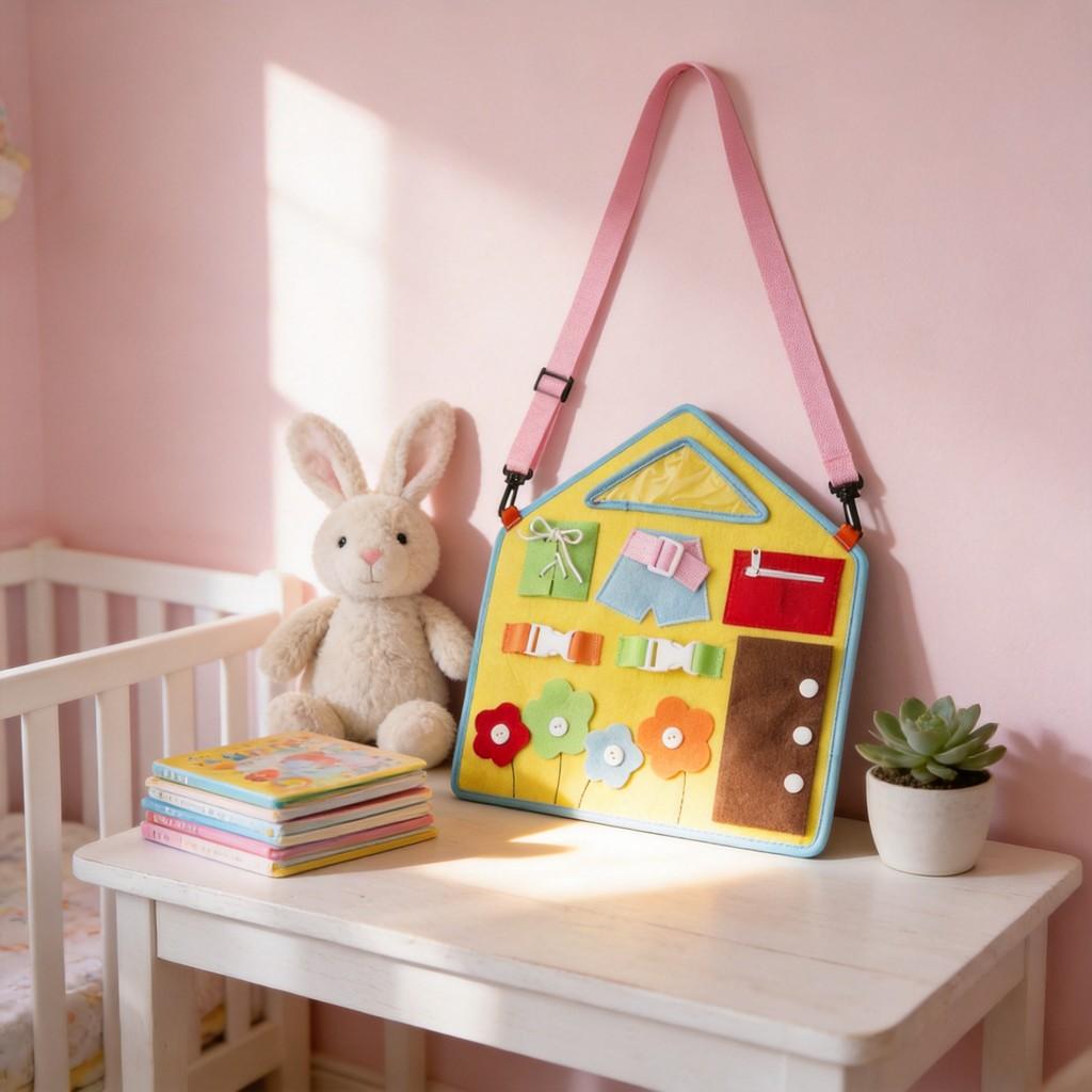 Baby Learning Dressup Board With Zippers And Buttons For Early Education And Development