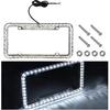 12V 48 LED Color Light License Plate Frame, Acrylic Plastic Licence Plate Cover With Bright LED Lights, Waterproof Car Tag Decor Front And Rear