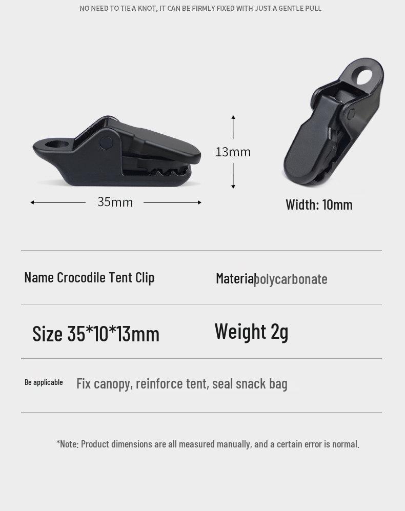 In-Stock Windproof Waterproof Tent Clips – Reinforced Multi-functional Rope Buckles