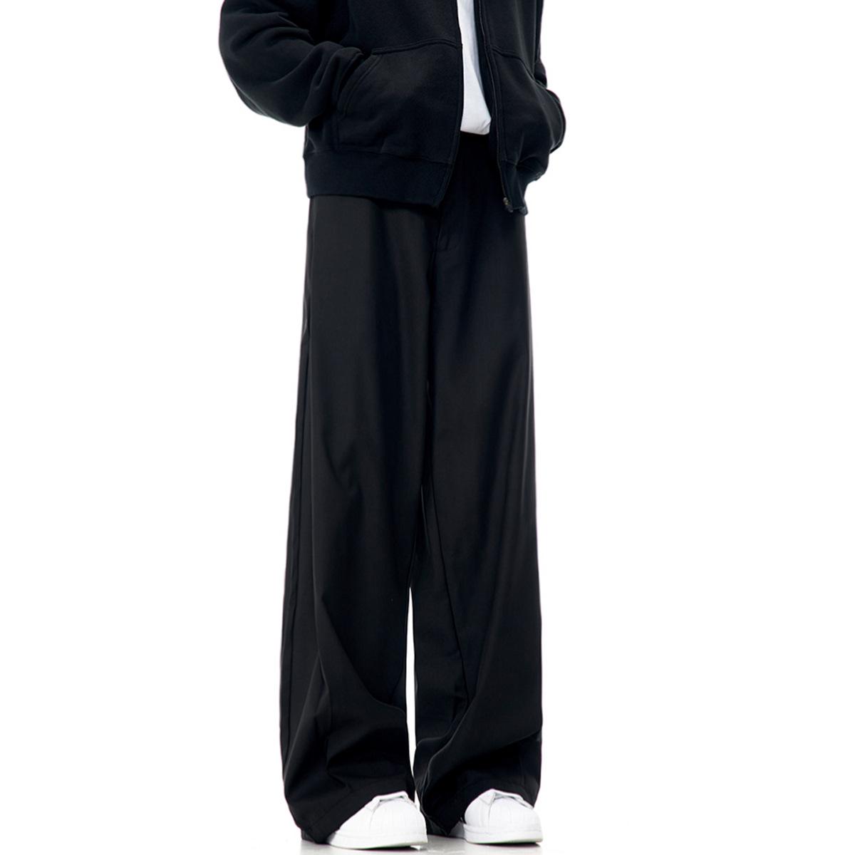 

Унисекс Ретро Серые Брюки Палаццо: Повседневный, Свободный, Прямой стиль 2XL