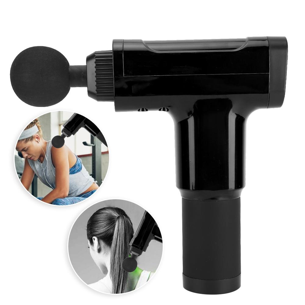 6 Heads Electric Muscle Massager Portable Fascia Relaxation Pain Relief Massage InstrumentBlack EU