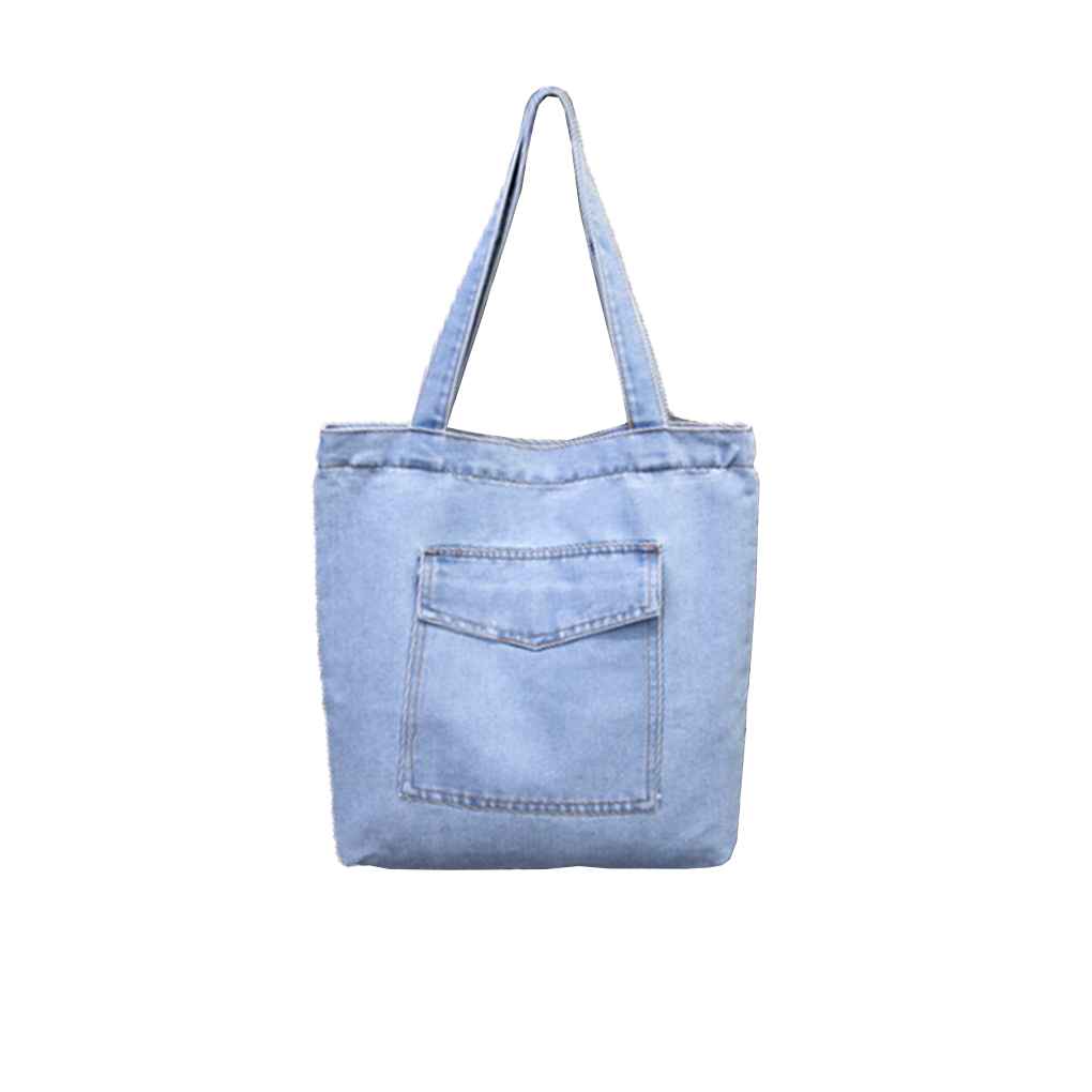 

Woman Canvas Bag Denim Large Shopping Tote Shoulder Bag Student Book Schoolbag type2
