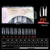 Ultra-Thin Transparent Wearable Nail Tips, Full/Half Cover, Natural Color, 100-Piece Box.