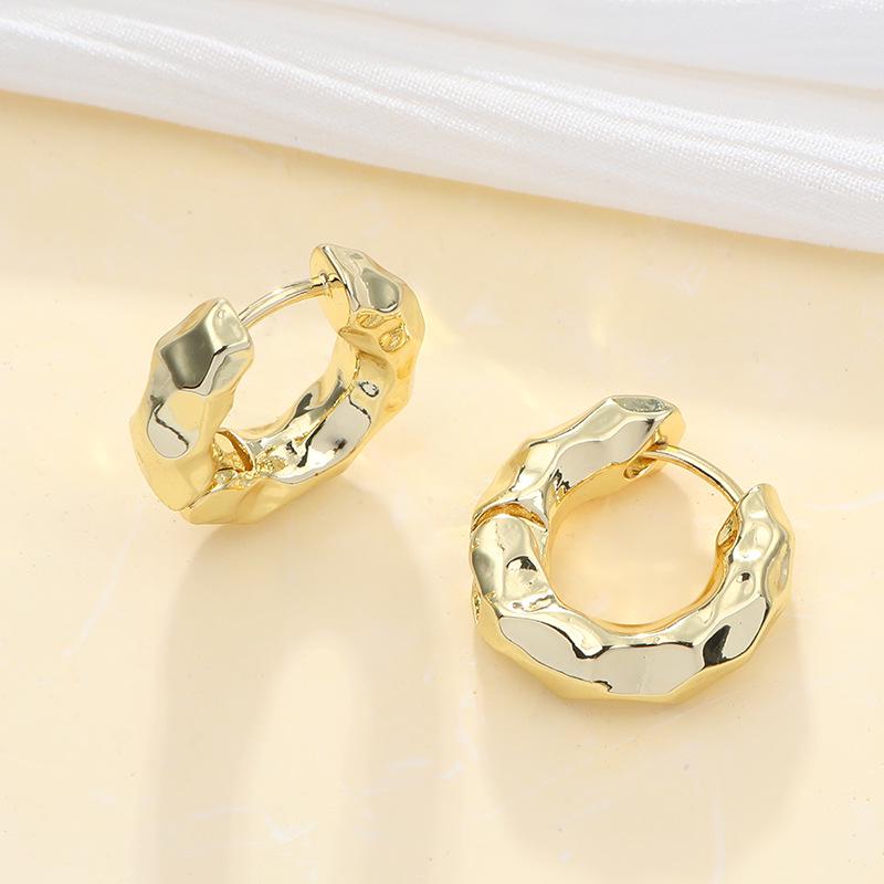 Huazi Style Zircon Stud Earrings for Women - Gold-Plated, Non-Fading Luxury Jewelry