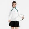Li-Ning Tennis Series Color Block Stylish Simple Half-Zip Long Sleeve T-Shirt Women tops ATLV204-1