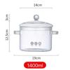 Thickened Borosilicate Heat Resistant Glass Pot Electric Stove Open Flame Cooking Dual Handle Health Glass Pot For Soup Noodles
