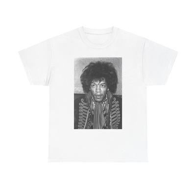 Jimi Hendrix Vintage Grafik T-Shirt 70er Rockgitarre Unisex Schweres Baumwoll-Tee