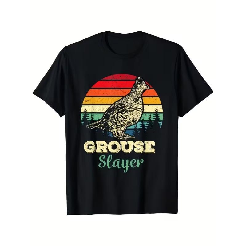 Funny Ruffed Grouse Slayer Vintage Mens Tshirt Streetwear Cotton Harajuku Tee Women Sleeve Oversized Tops Unisex Allseason