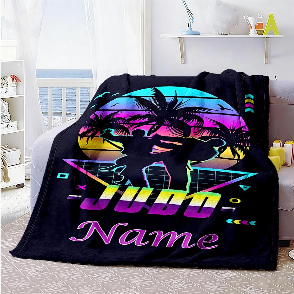 Taekwondo993 Customize Your Name Blanket Gift Personalized Blanket Soft Warm Cozy for Living Room Bed Seaside Picnics Four Seasons Multipurpose