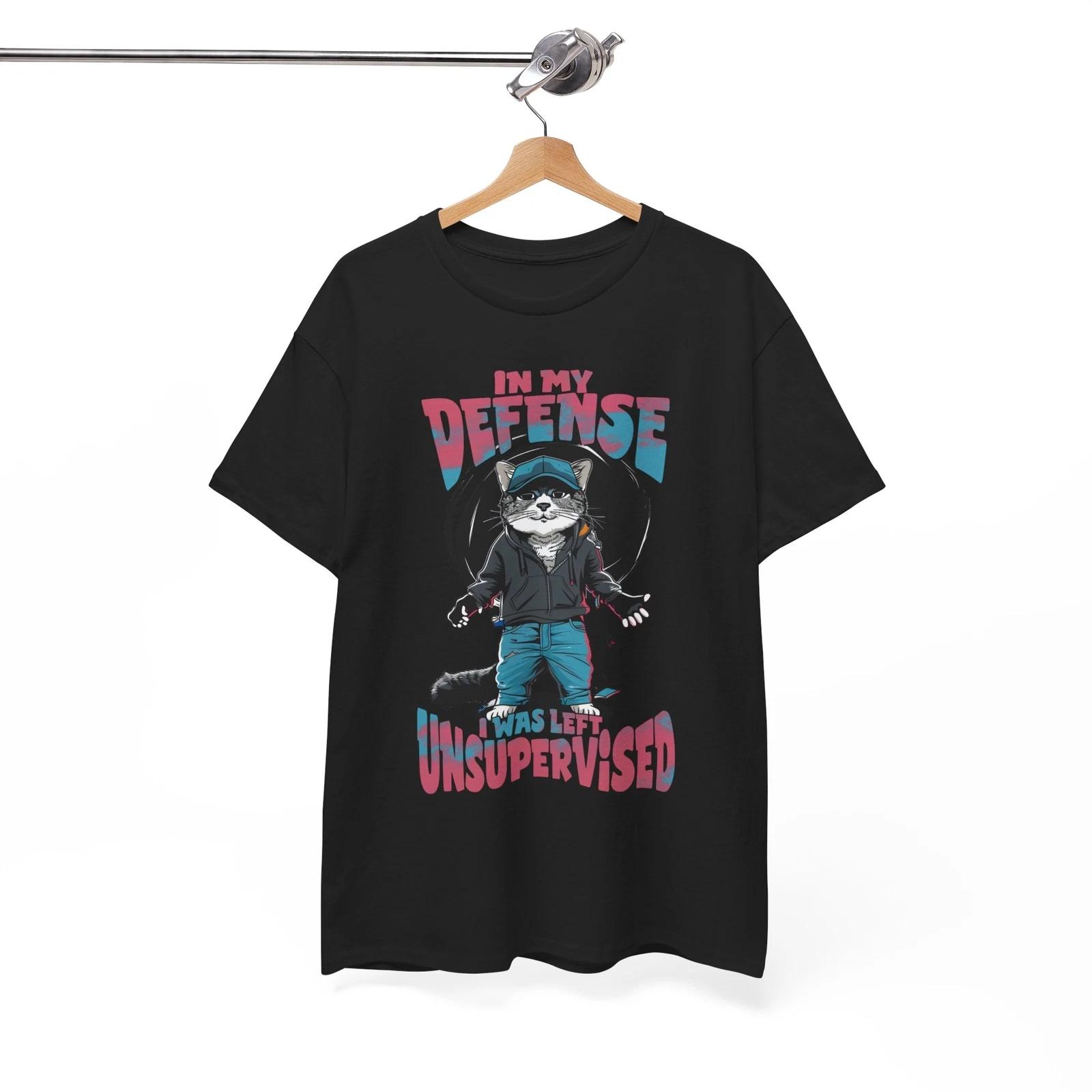 Sarcastic Genius T-Shirt - Witty & Clever In My Defense I was Left Unsupervised XL