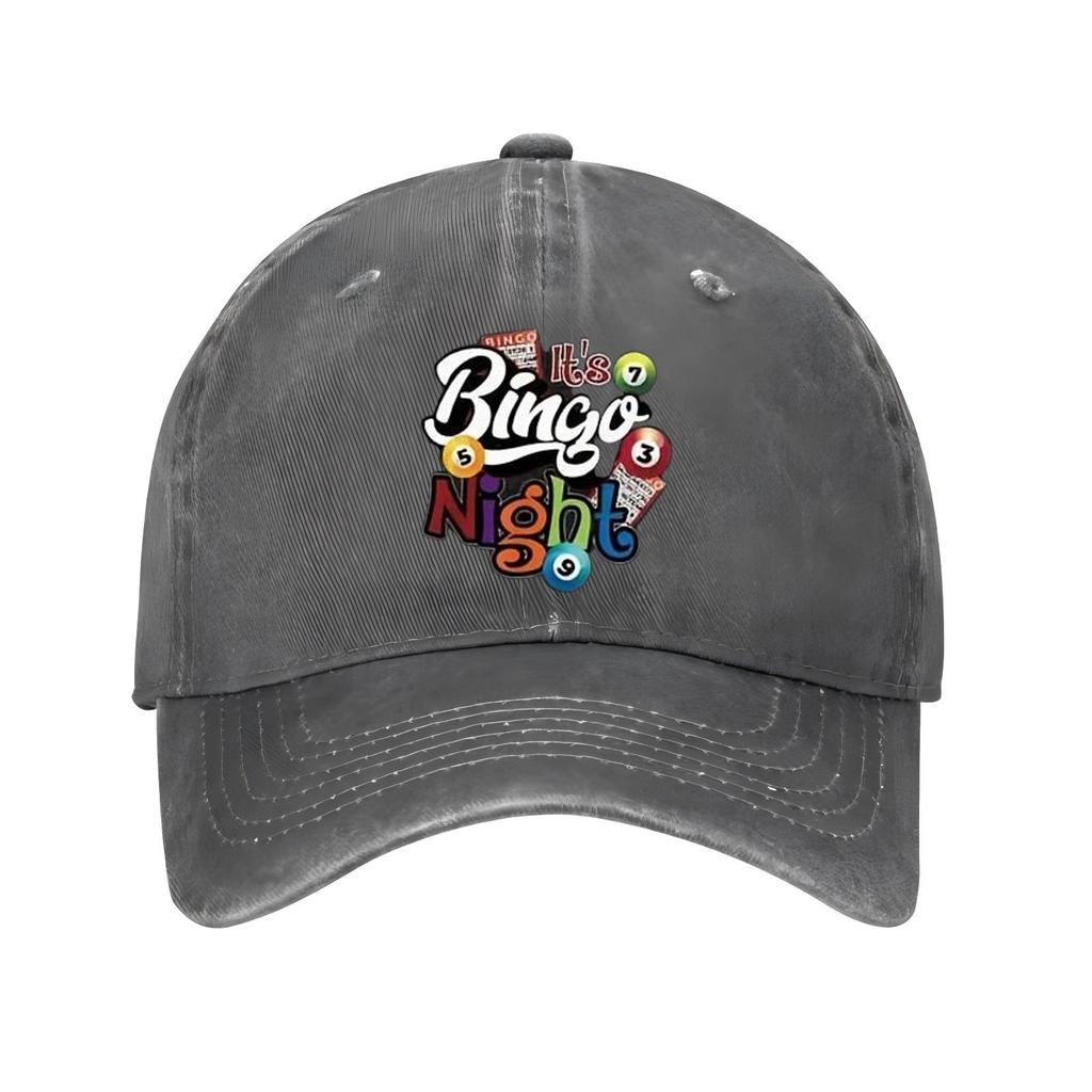 Its Bingo Night Graphic Baseball Cap Distressed Denim Style Casual Adjustable Hat for Adult Unisex