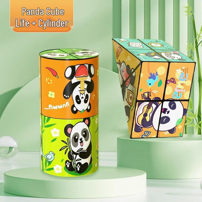 Panda Infinity Cube: 3D Geometric Folding Block - Educational Decompression Toy for Kids
