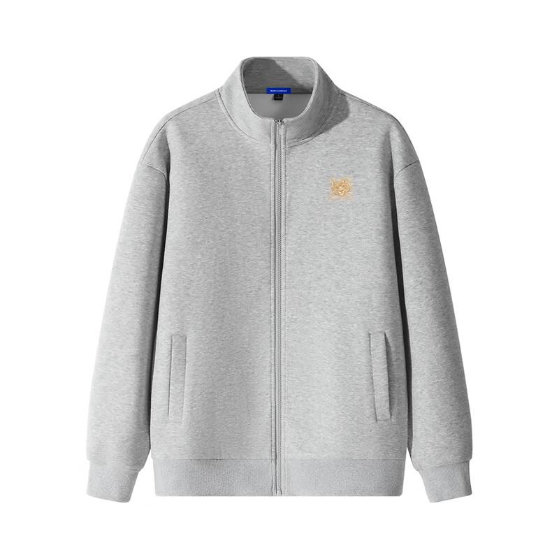 Mark Fairwhale Herren Schwere Jacke mit Stehkragen und Buchstabenaufdruck Sweatshirt