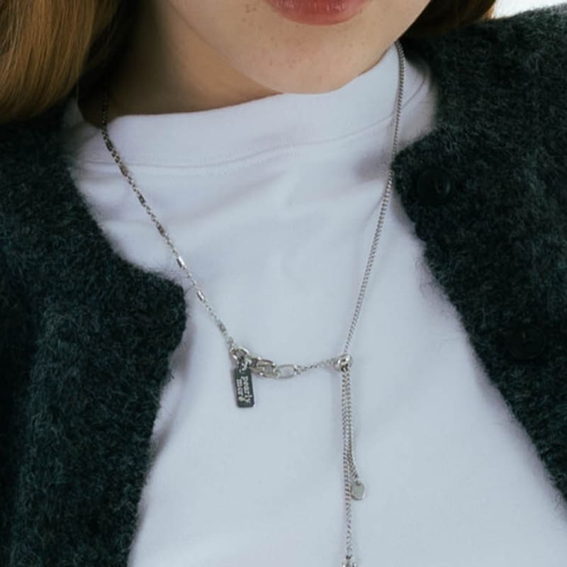 Pearlymore Bold Chain Point Slide Necklace_PM24N004WT