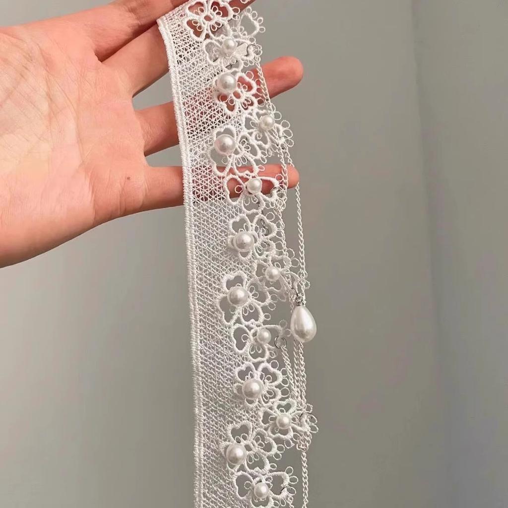 Premium Lace Pearl Fringed Necklace European and American Style Light Luxury Niche Collarbone Chain 2025 New Choker Neck Chain