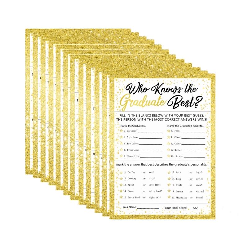 Set Of 24 Funny Graduation Party Game Props Who Knows Graduate Best Graduation Game Cards For Parties 1