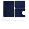 3Pcs/Set Bath Rug Anti-Slip Bathroom Floor Mat U-Shaped Toilet Rug Absorbent Rectangular Mat for Bathroom Sink Shower Door