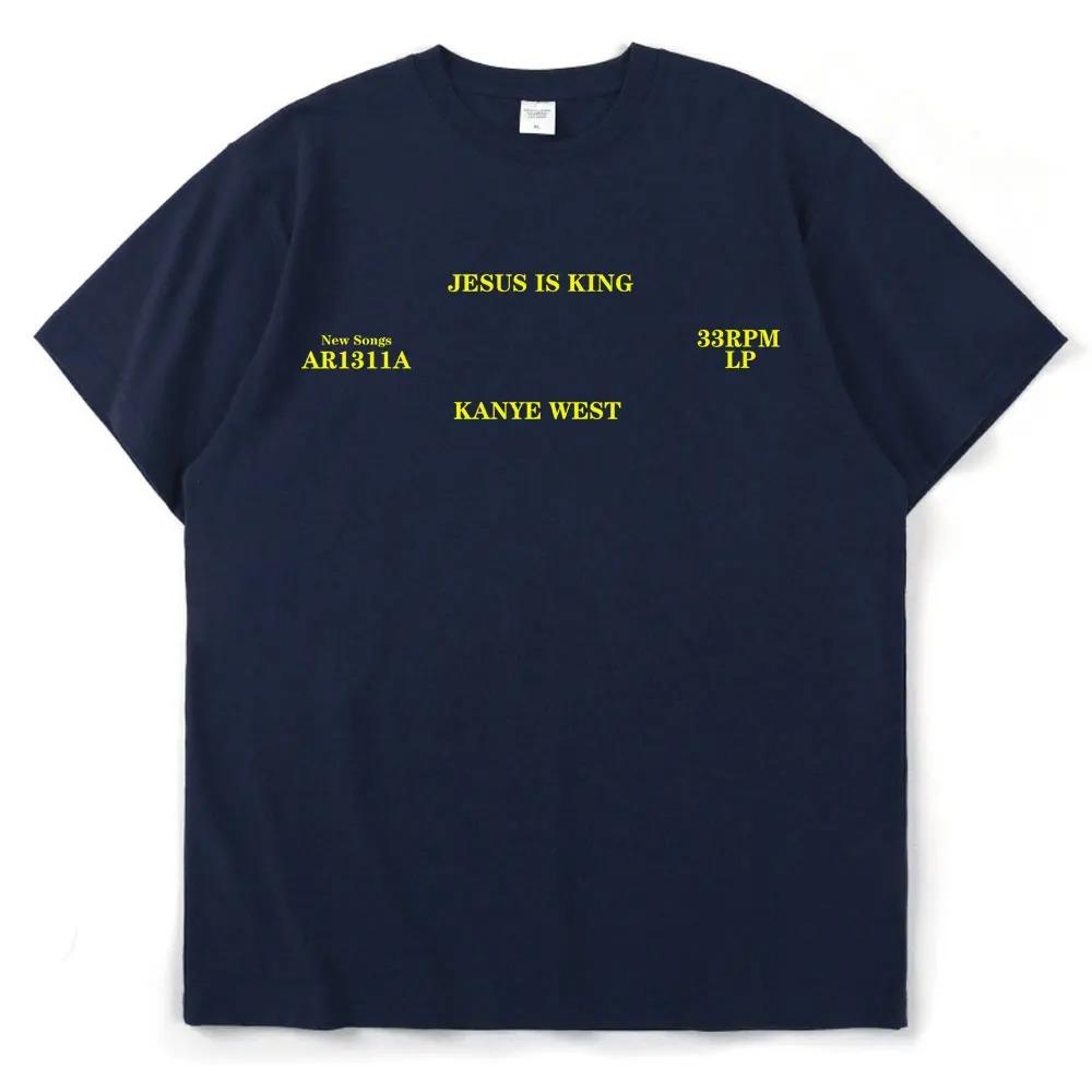 Kanye West Stejný styl Jesus Is King Grafický potisk Tričko Unisex Unisex Harajuku Móda Kulatý výstřih Bavlna Krátký rukáv Letní Nové Tričko