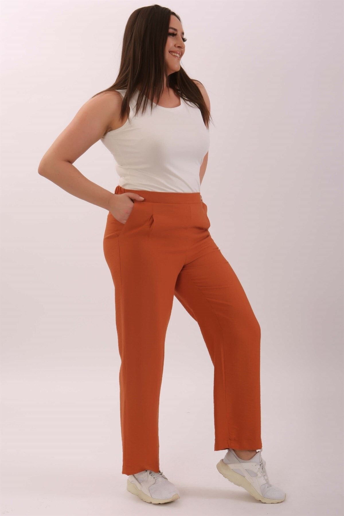 

Women s Style Plus Size Pants Big Size Linen Cinnamon Trousers 2XL