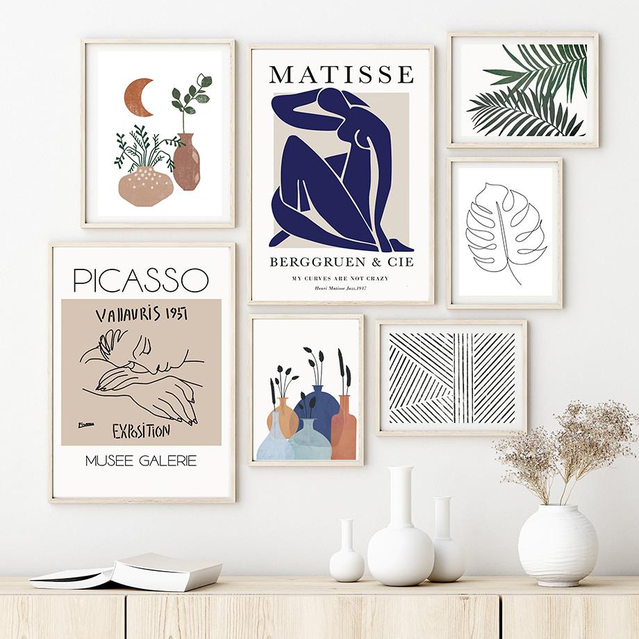 Abstract Minimalist Matisse Picasso Line Couple Wall Art Canvas Painting Posters And Prints Wall Pictures For Living Room Decor