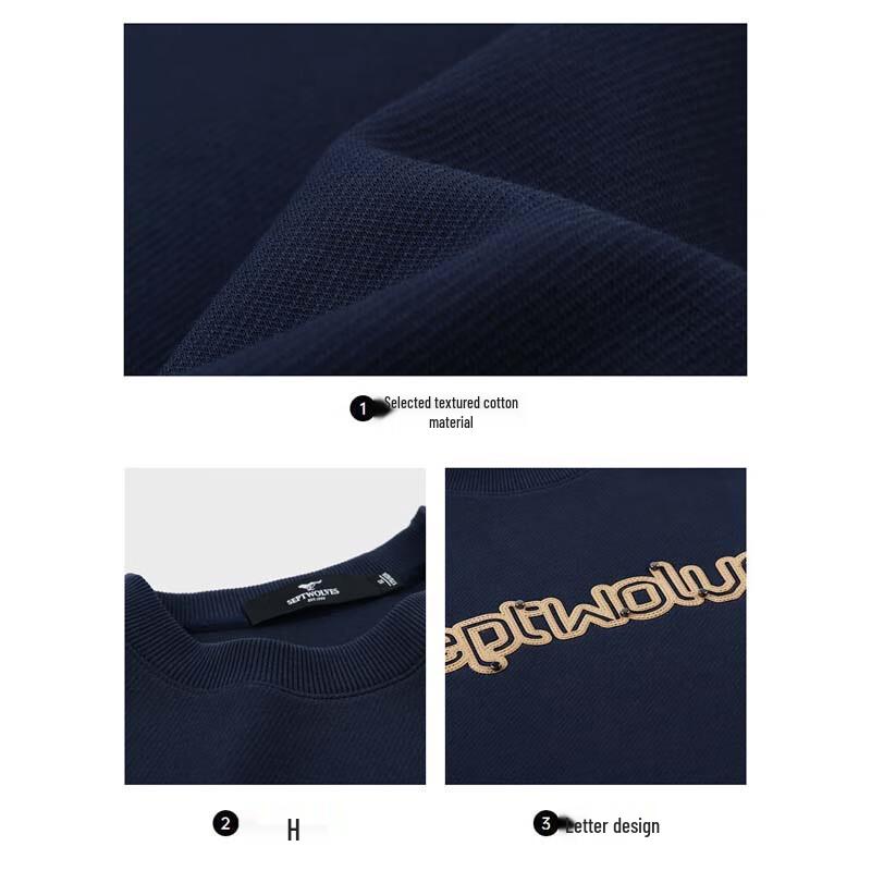 SEPTWOLVES Men's Spring Autumn Casual Round Neck Sweatshirt