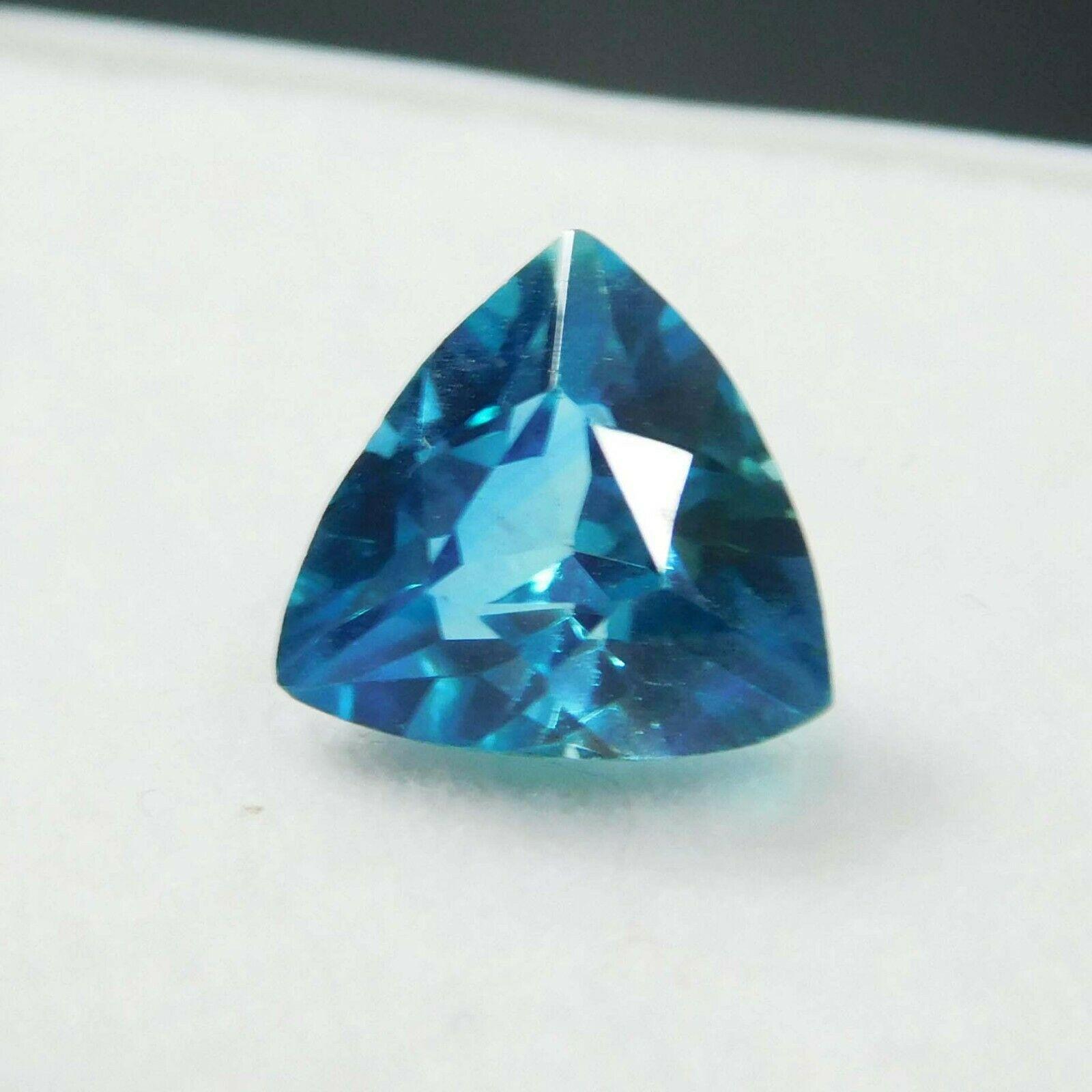 

2 Ct Natural Montana Sapphire Trillion Cut Certified Loose Gemstone Royal Color A-515 7.9 mm синій