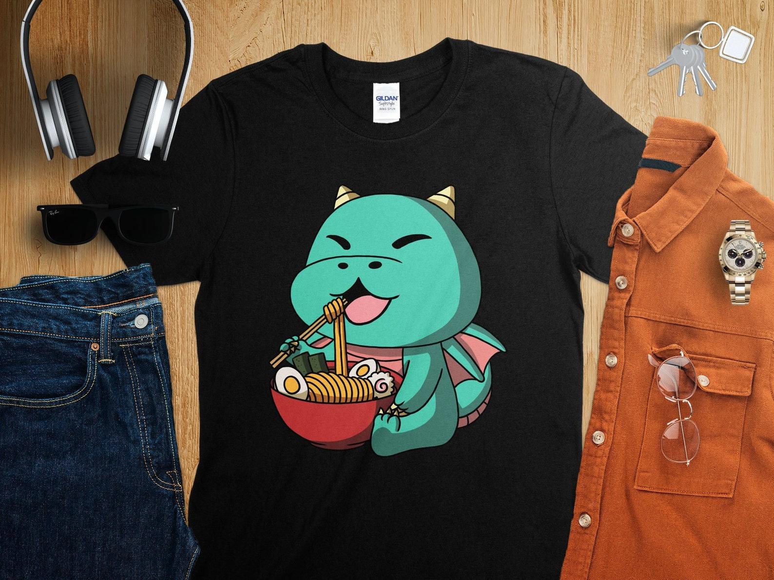 Kawaii Anime Dragon Asian Noodles Japanese Ramen Shirt, Anime Shirt, Ramen T-Shirt, Japan Art M